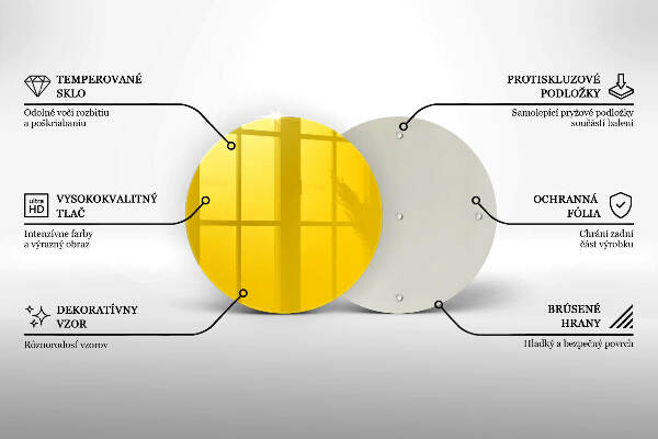 Sottobicchiere in vetro per candele tombali di colore giallo