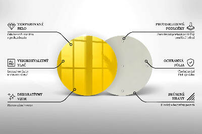 Sottobicchiere in vetro per candele tombali di colore giallo