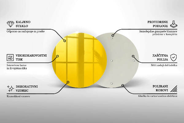 Sottobicchiere in vetro per candele tombali di colore giallo