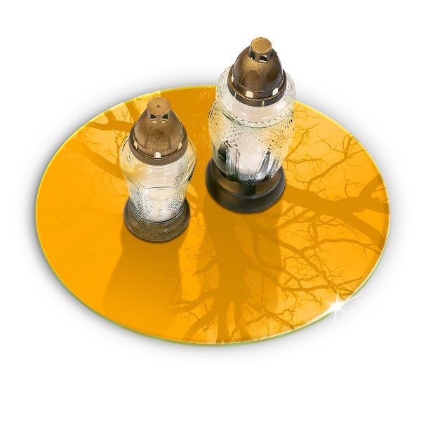 Piatto in vetro per candele di colore giallo scuro