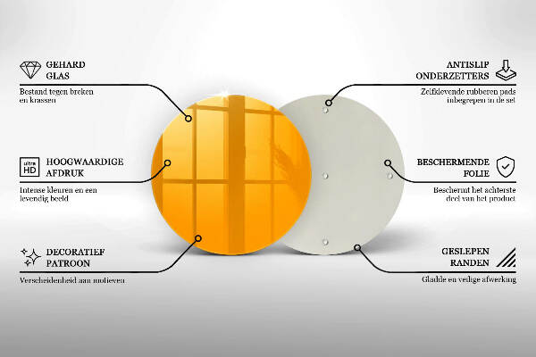 Piatto in vetro per candele di colore giallo scuro