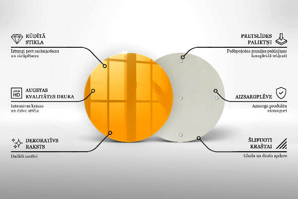 Piatto in vetro per candele di colore giallo scuro