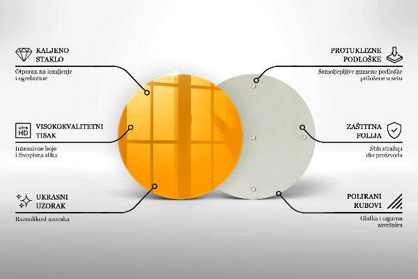 Piatto in vetro per candele di colore giallo scuro