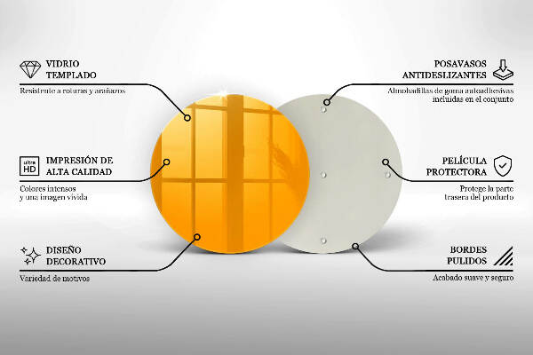 Piatto in vetro per candele di colore giallo scuro