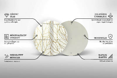 Sottobicchiere in vetro per candele tombali con motivo a foglie stilizzato
