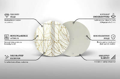 Sottobicchiere in vetro per candele tombali con motivo a foglie stilizzato