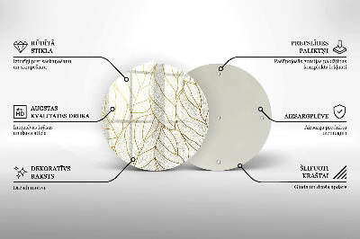 Sottobicchiere in vetro per candele tombali con motivo a foglie stilizzato