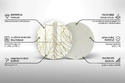 Sottobicchiere in vetro per candele tombali con motivo a foglie stilizzato