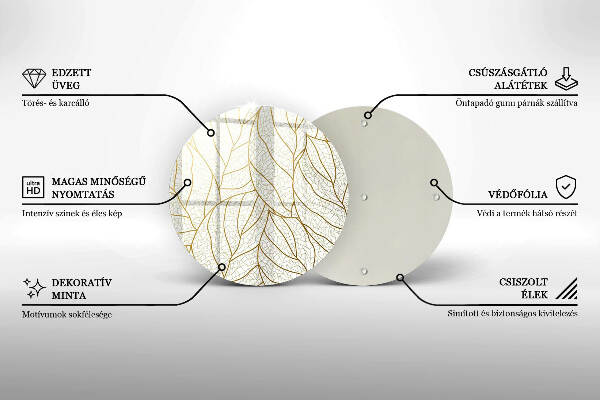 Sottobicchiere in vetro per candele tombali con motivo a foglie stilizzato