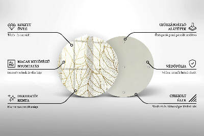 Sottobicchiere in vetro per candele tombali con motivo a foglie stilizzato