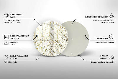 Sottobicchiere in vetro per candele tombali con motivo a foglie stilizzato