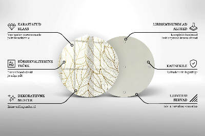 Sottobicchiere in vetro per candele tombali con motivo a foglie stilizzato