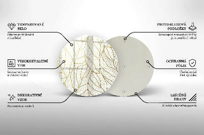 Sottobicchiere in vetro per candele tombali con motivo a foglie stilizzato