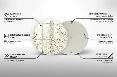 Sottobicchiere in vetro per candele tombali con motivo a foglie stilizzato