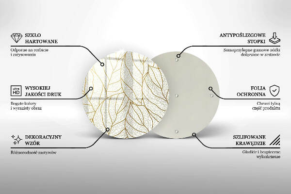 Sottobicchiere in vetro per candele tombali con motivo a foglie stilizzato