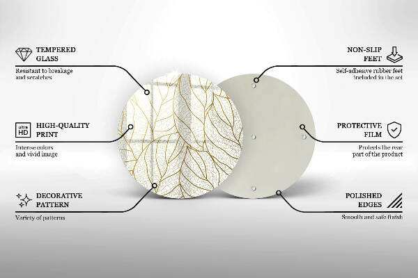 Sottobicchiere in vetro per candele tombali con motivo a foglie stilizzato