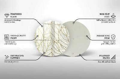Sottobicchiere in vetro per candele tombali con motivo a foglie stilizzato