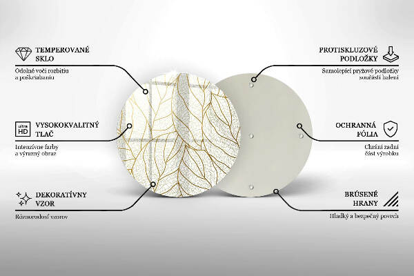 Sottobicchiere in vetro per candele tombali con motivo a foglie stilizzato