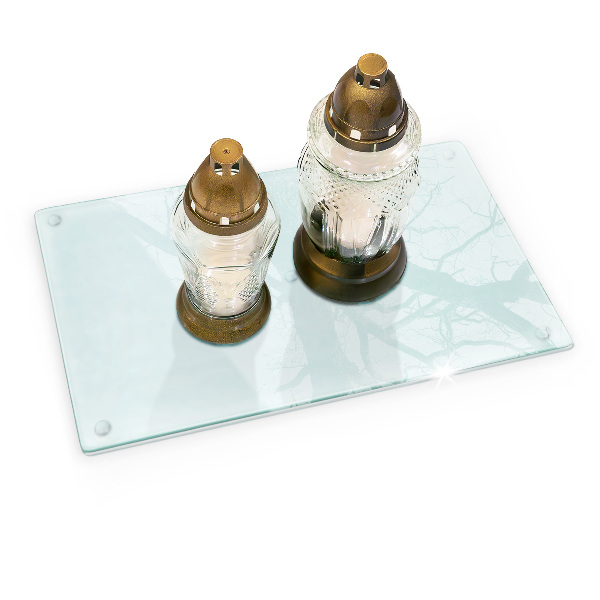 Piatto per candele rettangolare in vetro trasparente