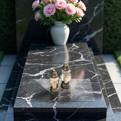 Piatto per candele rettangolare in vetro trasparente