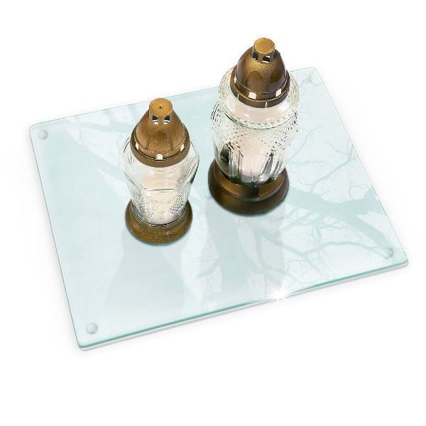 Piatto per candele rettangolare in vetro trasparente