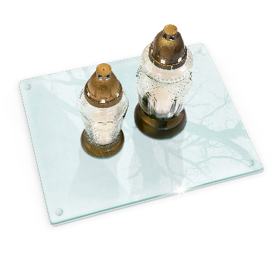 Piatto per candele rettangolare in vetro trasparente