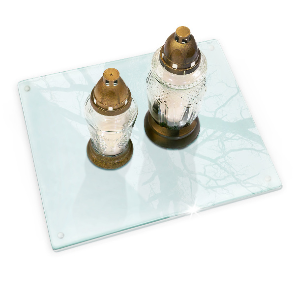 Piatto per candele rettangolare in vetro trasparente