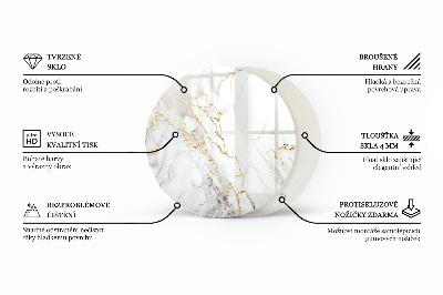 Top tavolo rotondo di colore bianco liscio