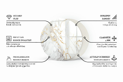 Top tavolo rotondo di colore bianco liscio