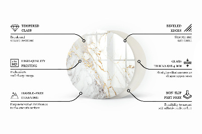 Top tavolo rotondo di colore bianco liscio