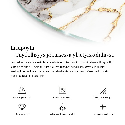 Top tavolo rotondo di colore nero liscio