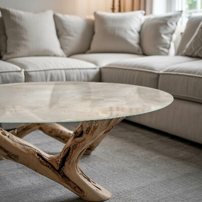 Top tavolo rotondo con motivo a trama marmorizzata