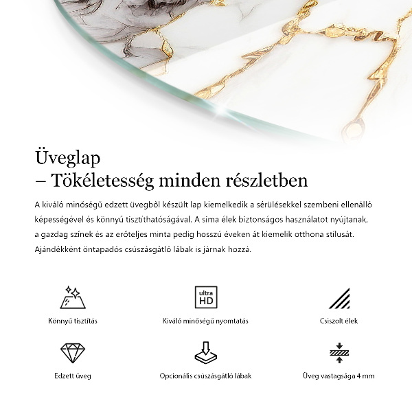 Top tavolo rotondo con motivo a trama marmorizzata