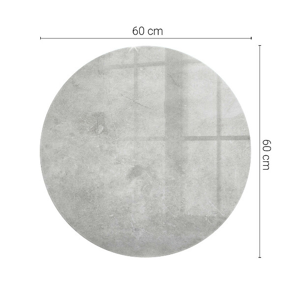 Top tavolo rotondo con finitura effetto cemento con delicati segni d'usura