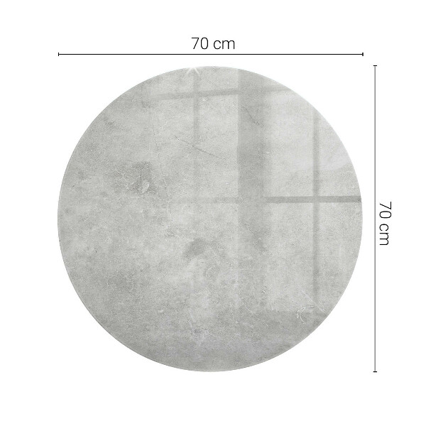 Top tavolo rotondo con finitura effetto cemento con delicati segni d'usura