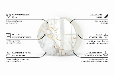 Top tavolo rotondo con motivo a mosaico e ornamenti