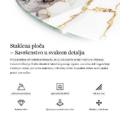 Top tavolo rotondo con motivo a mosaico e ornamenti