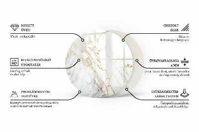 Top tavolo rotondo con motivo a mosaico e ornamenti