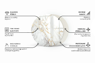 Top tavolo rotondo con motivo a mosaico e ornamenti