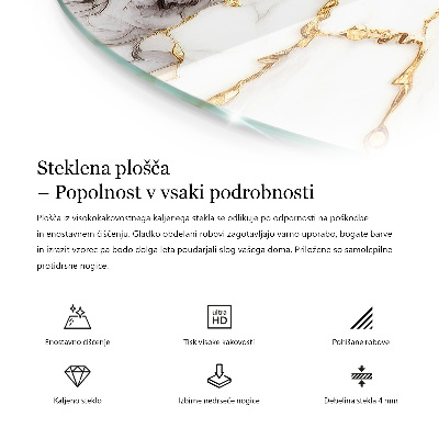 Top tavolo rotondo con motivo a mosaico e ornamenti