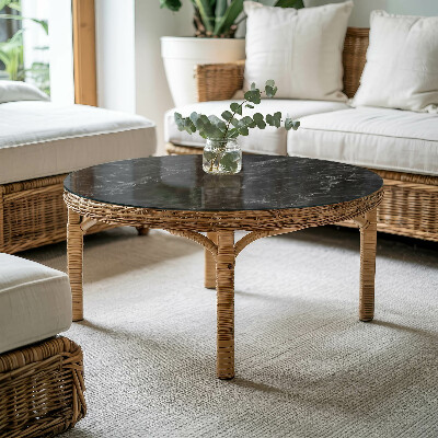 Top tavolo rotondo con motivo a marmo venato