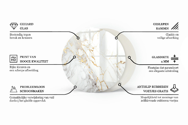 Top tavolo rotondo in legno naturale con inserto in resina