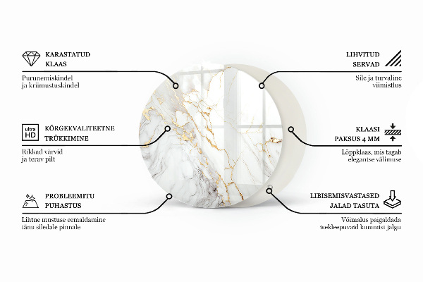 Top tavolo rotondo con texture in pietra naturale