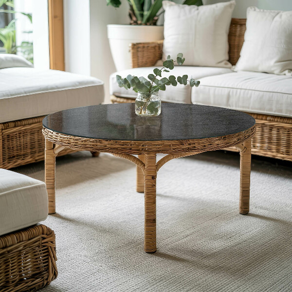 Top tavolo rotondo con texture in pietra naturale