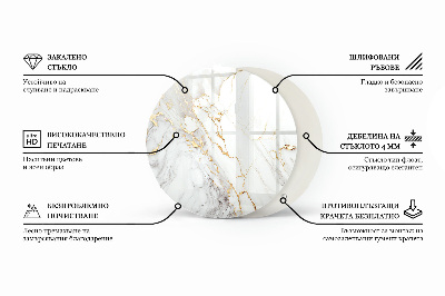 Top tavolo rotondo con motivo in marmo naturale