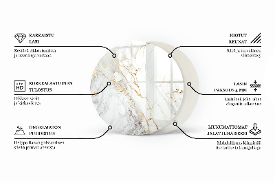 Top tavolo rotondo con motivo in marmo naturale