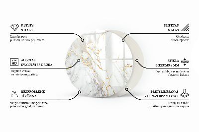 Top tavolo rotondo con motivo in marmo naturale