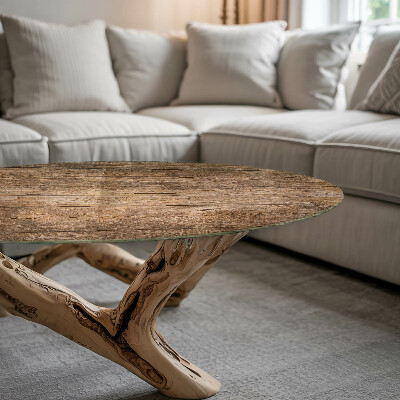 Top tavolo rotondo con piano in doghe di legno