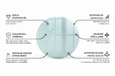Piano tavolo rotondo in materiale trasparente