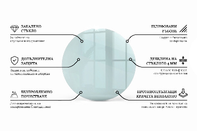Piano tavolo rotondo in materiale trasparente